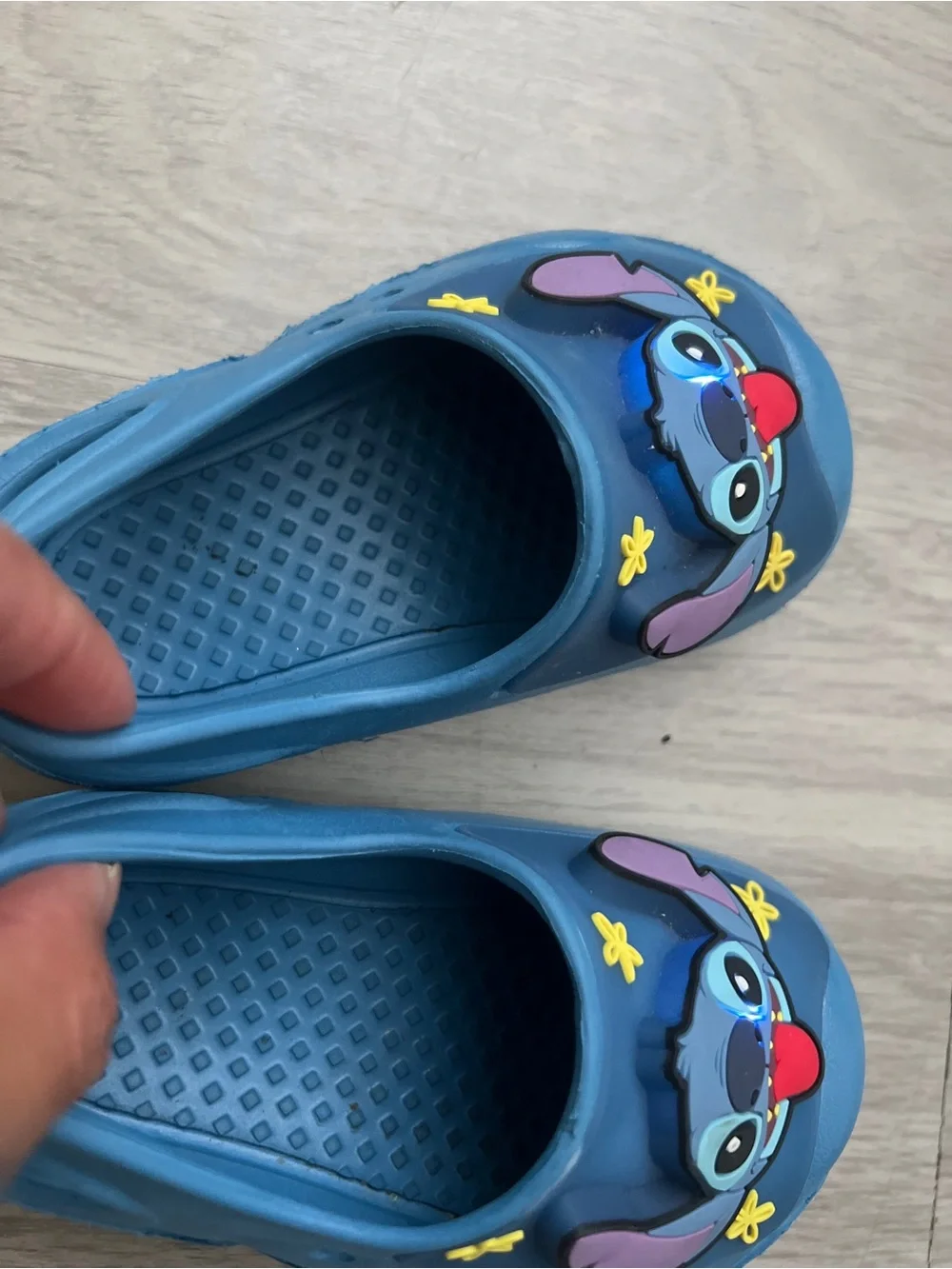 Disney Lilo & Stitch Kids Light Up Blue Clogs Shoes Size 5/6